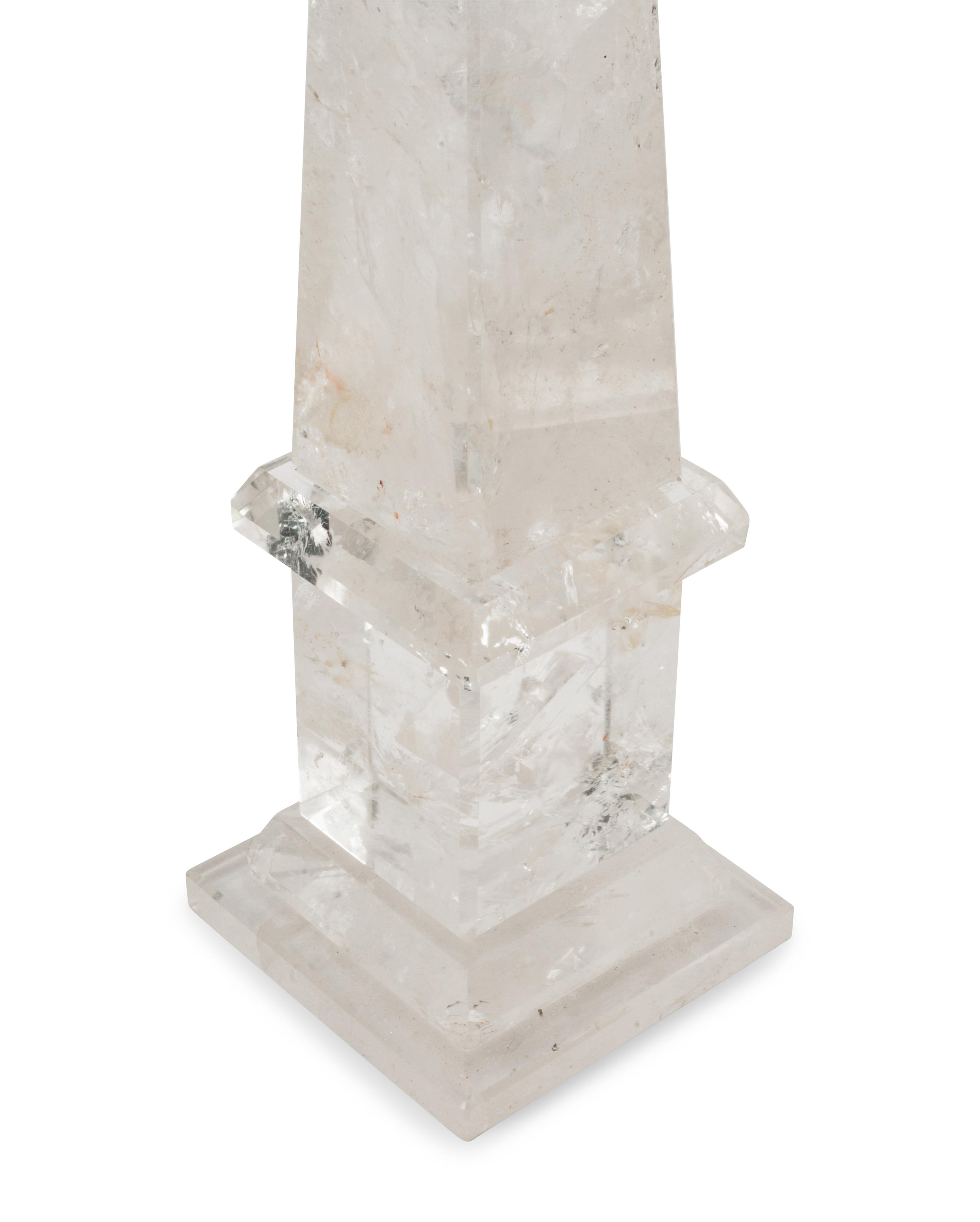 A Pair of Rock Crystal Obelisks