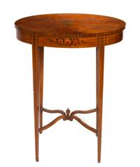 An Edwardian Painted Satinwood Side Table Height 28 x width 22 1/4 x depth 14 3/4 inches. — CIRCA 1900