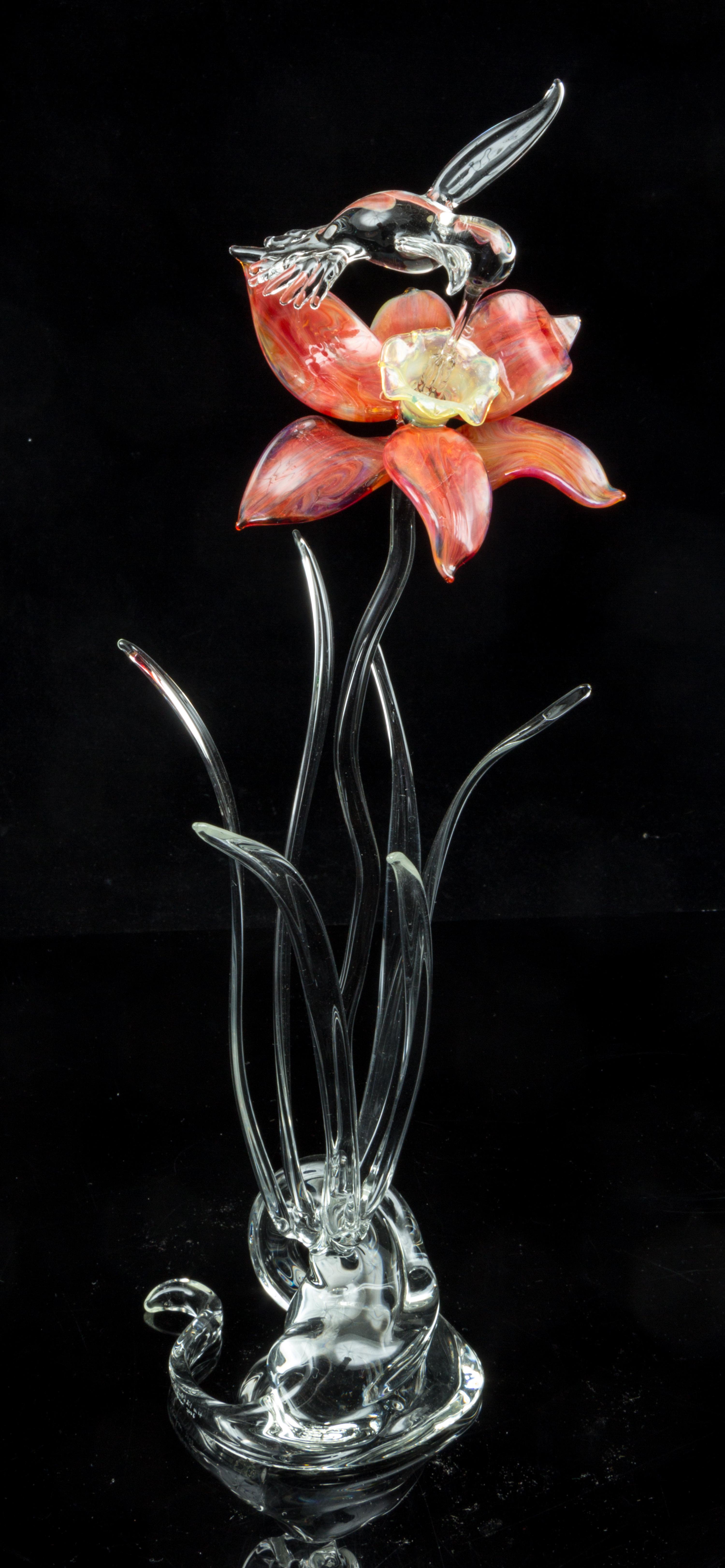 An American Studio Glass Sculpture, Ronnie Hughes (b. 1954) Height 16 3/4 inches.