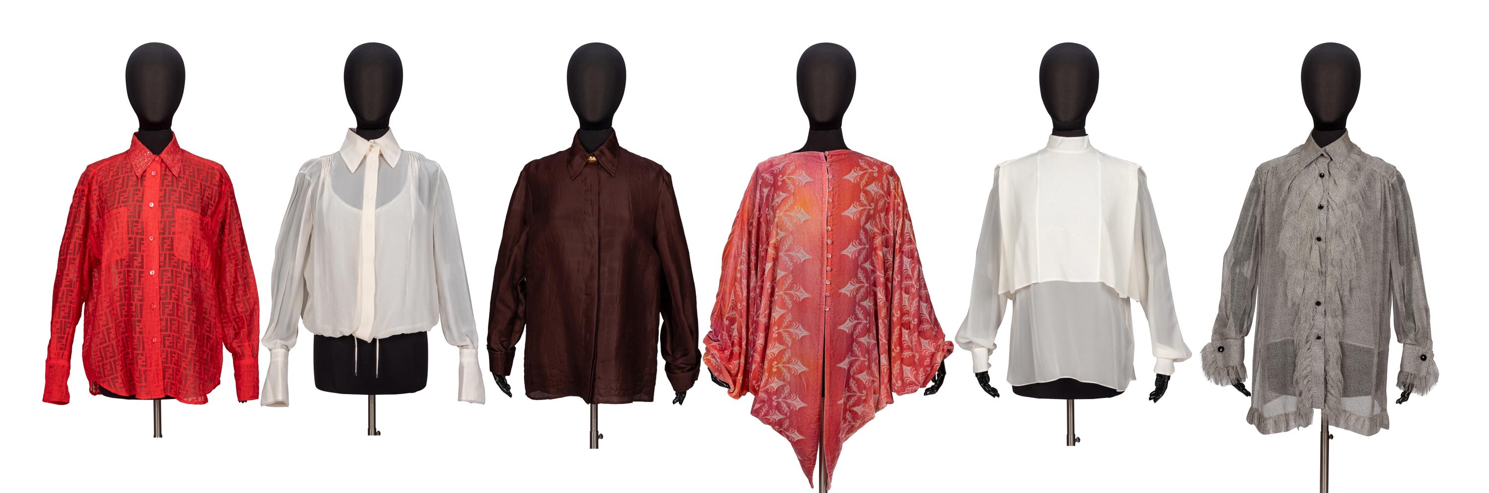 Six Designer Blouses, Fendi, Valentino and Others