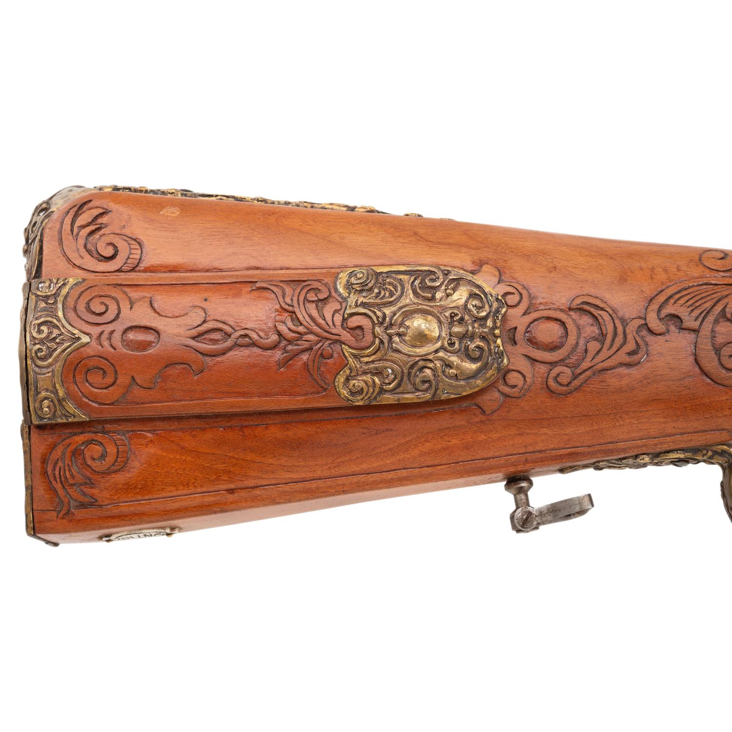 Carved Contemporary Flintlock Jaeger in the Style of Caspar Zellner