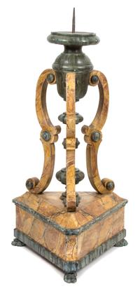 An Italian Faux Marble Painted Torchere Height approximately 58 inches. — EARLY 19TH CENTURY