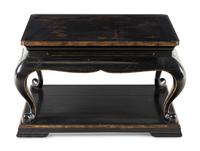 A Contemporary Ebonized and Parcel-Gilt Low Table