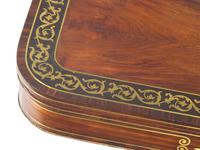 A Pair of Regency Brass-Inlaid Rosewood Flip-Top Game Tables