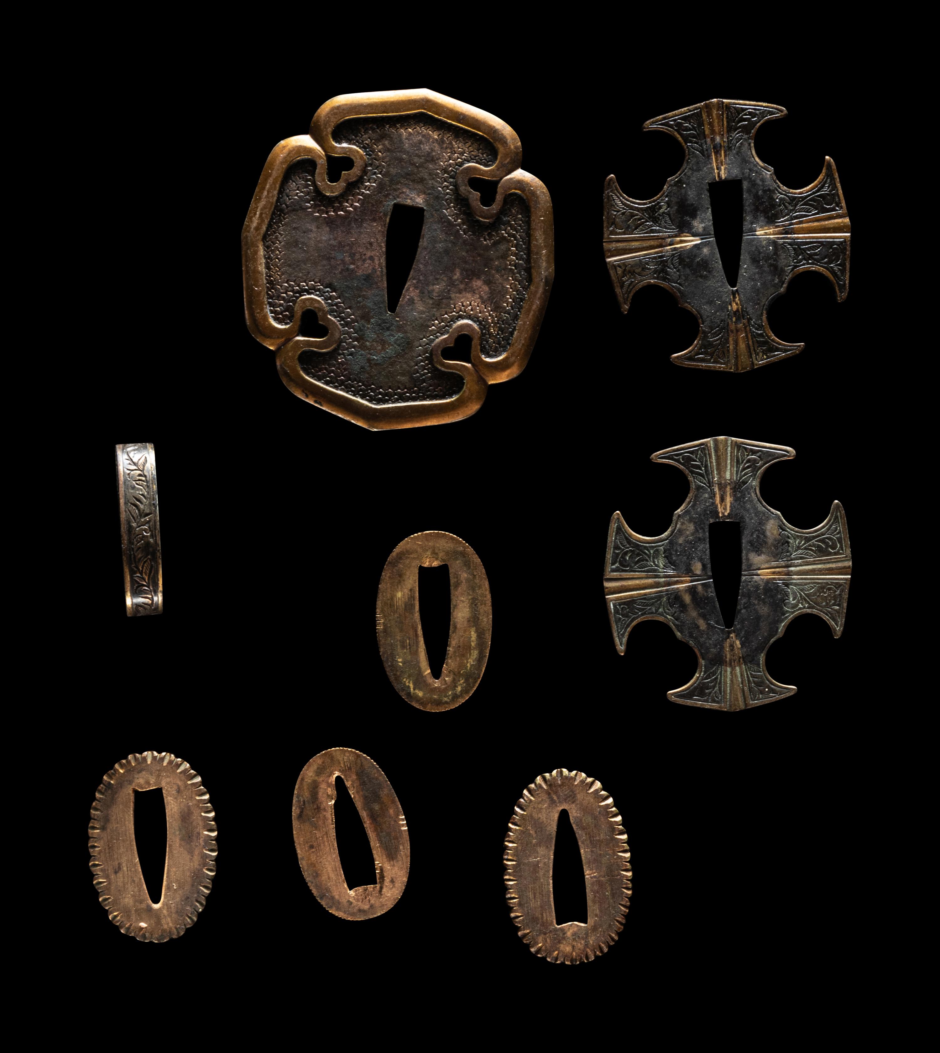 A Set of Sword Fittings and Scabbard for A Tachi