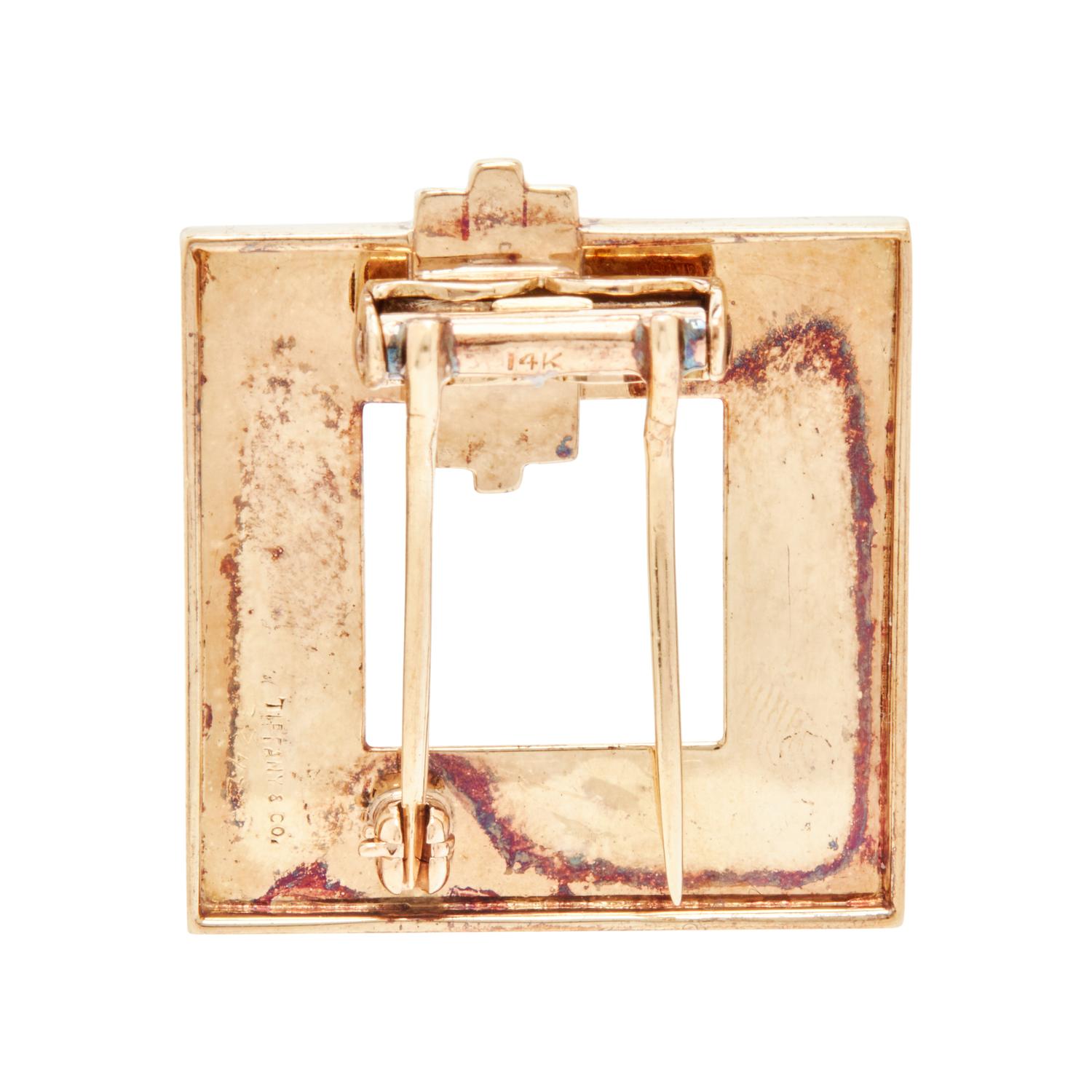 TIFFANY & CO., RETRO, YELLOW GOLD BROOCH