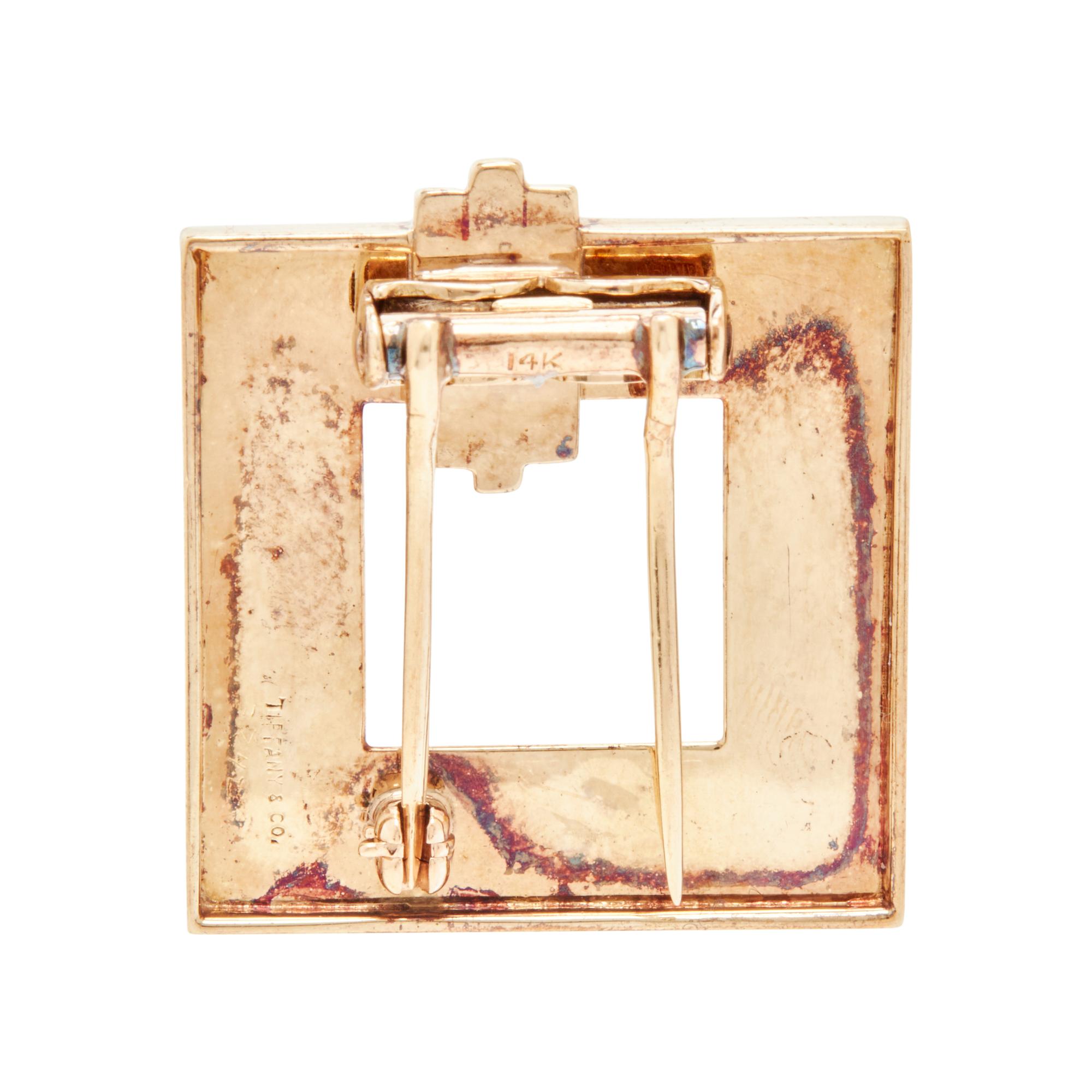 TIFFANY & CO., RETRO, YELLOW GOLD BROOCH
