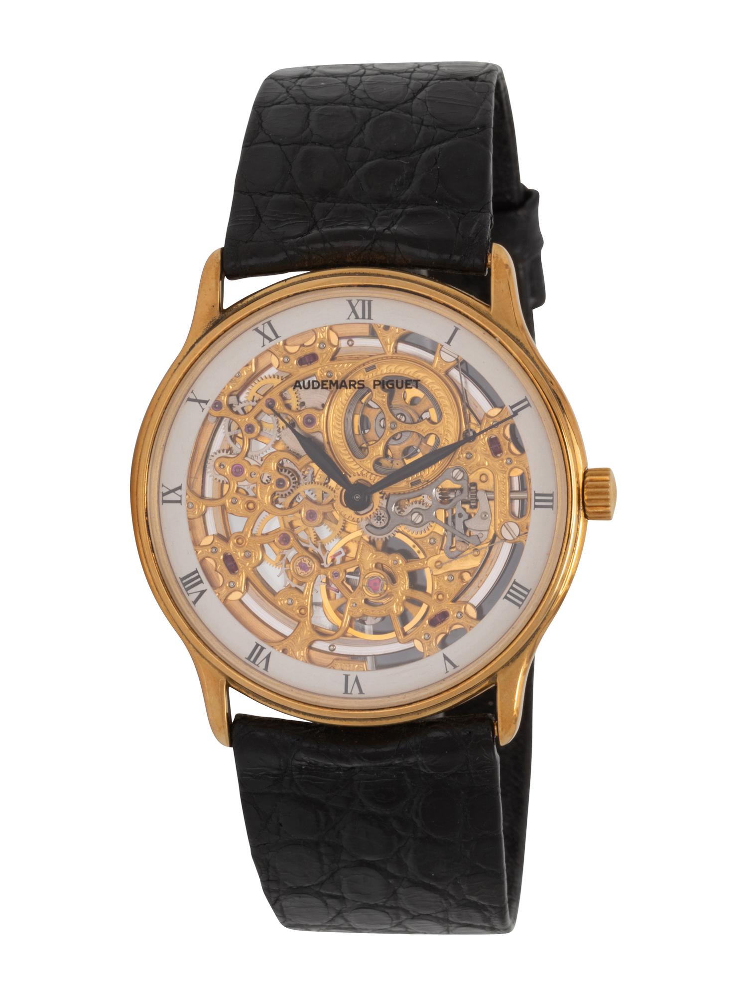AUDEMARS PIGUET, 18K YELLOW GOLD SKELETONIZED WATCH