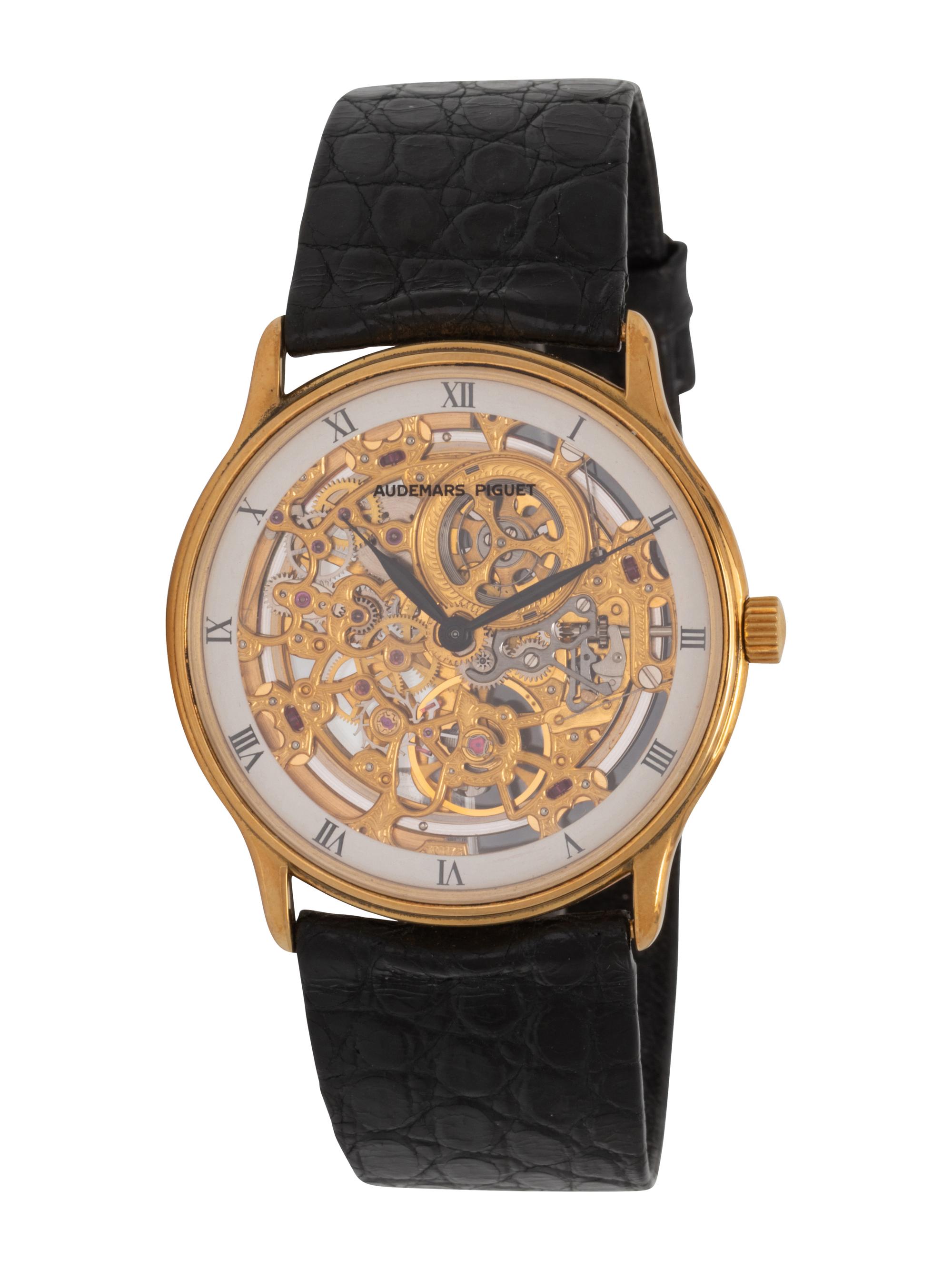 AUDEMARS PIGUET, 18K YELLOW GOLD SKELETONIZED WATCH
