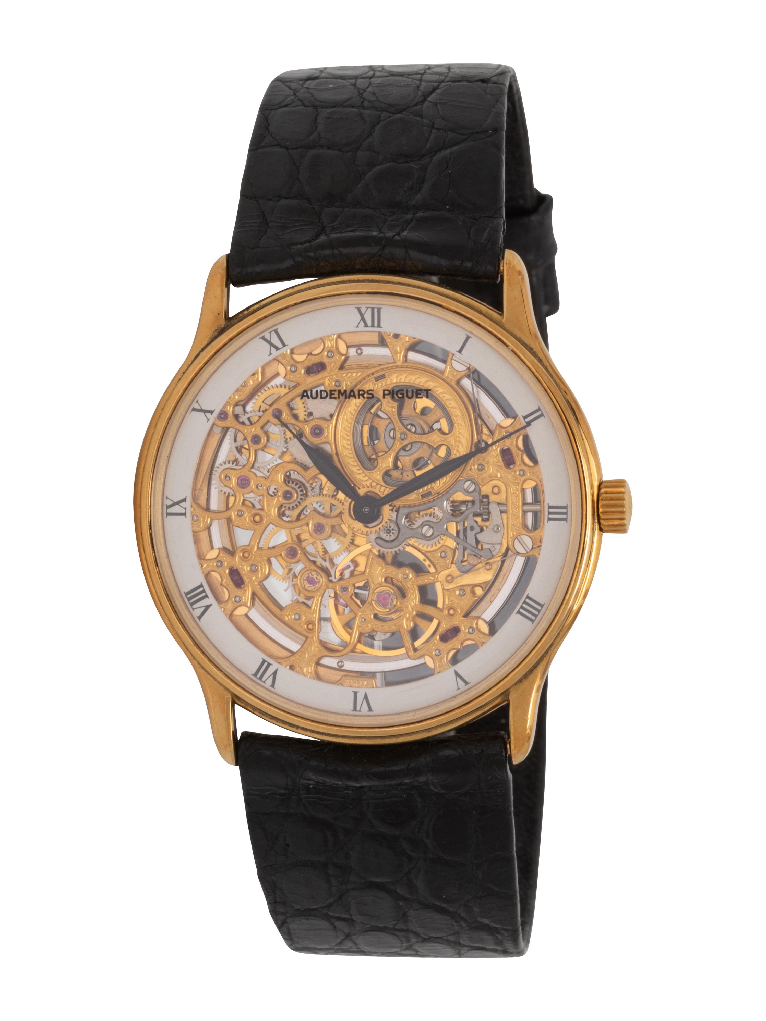 AUDEMARS PIGUET, 18K YELLOW GOLD SKELETONIZED WATCH