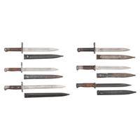 Lot of Four Chilean and Two German Model 98 Mauser Bayonets