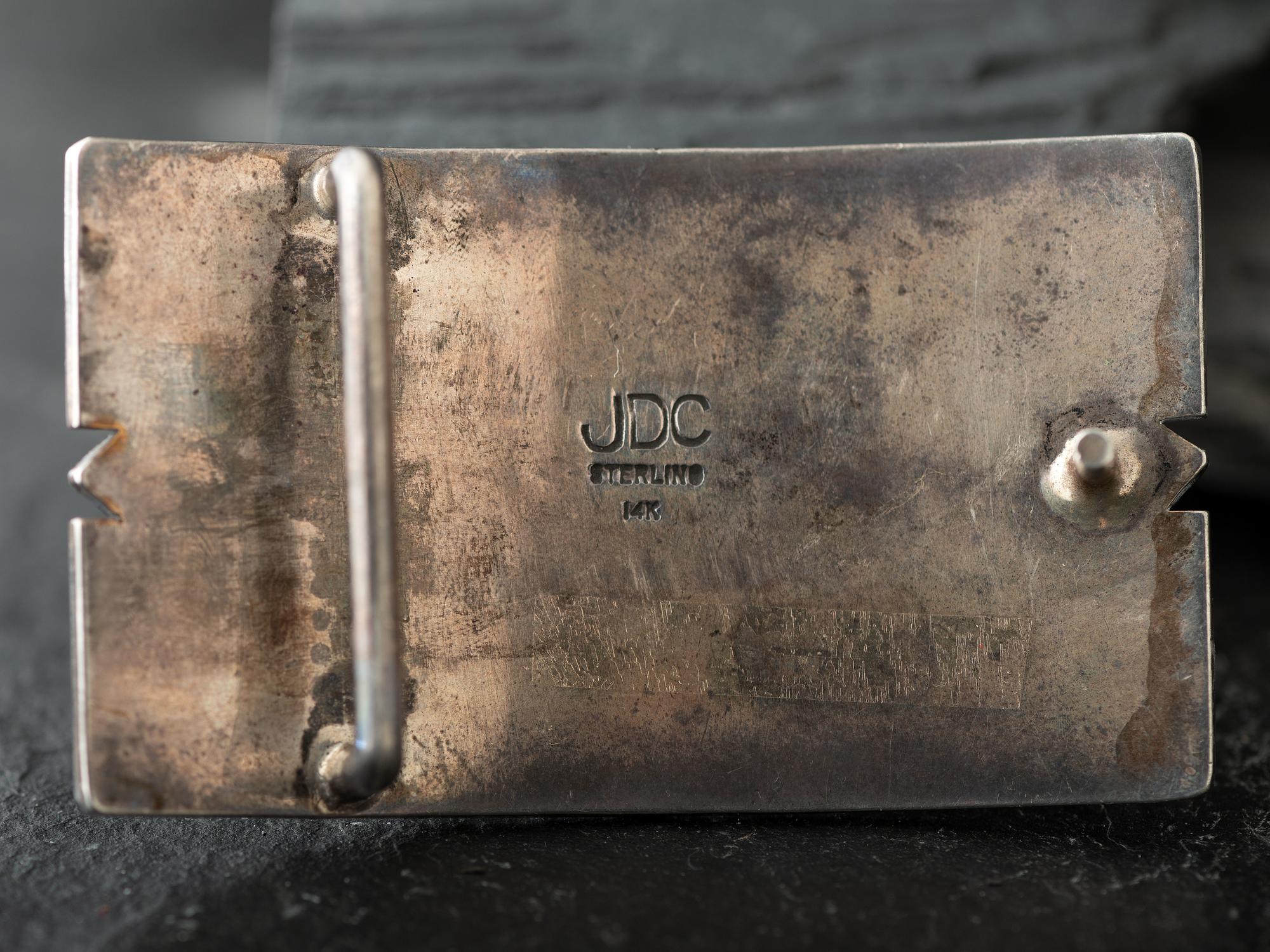 Sterling Silver Belt Buckle, with 14K Gold Accents, PLUS