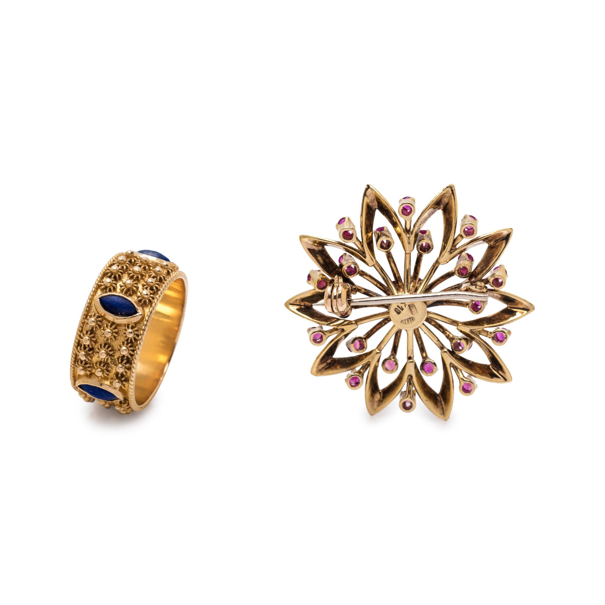 YELLOW GOLD AND GEMSTONE JEWELRY