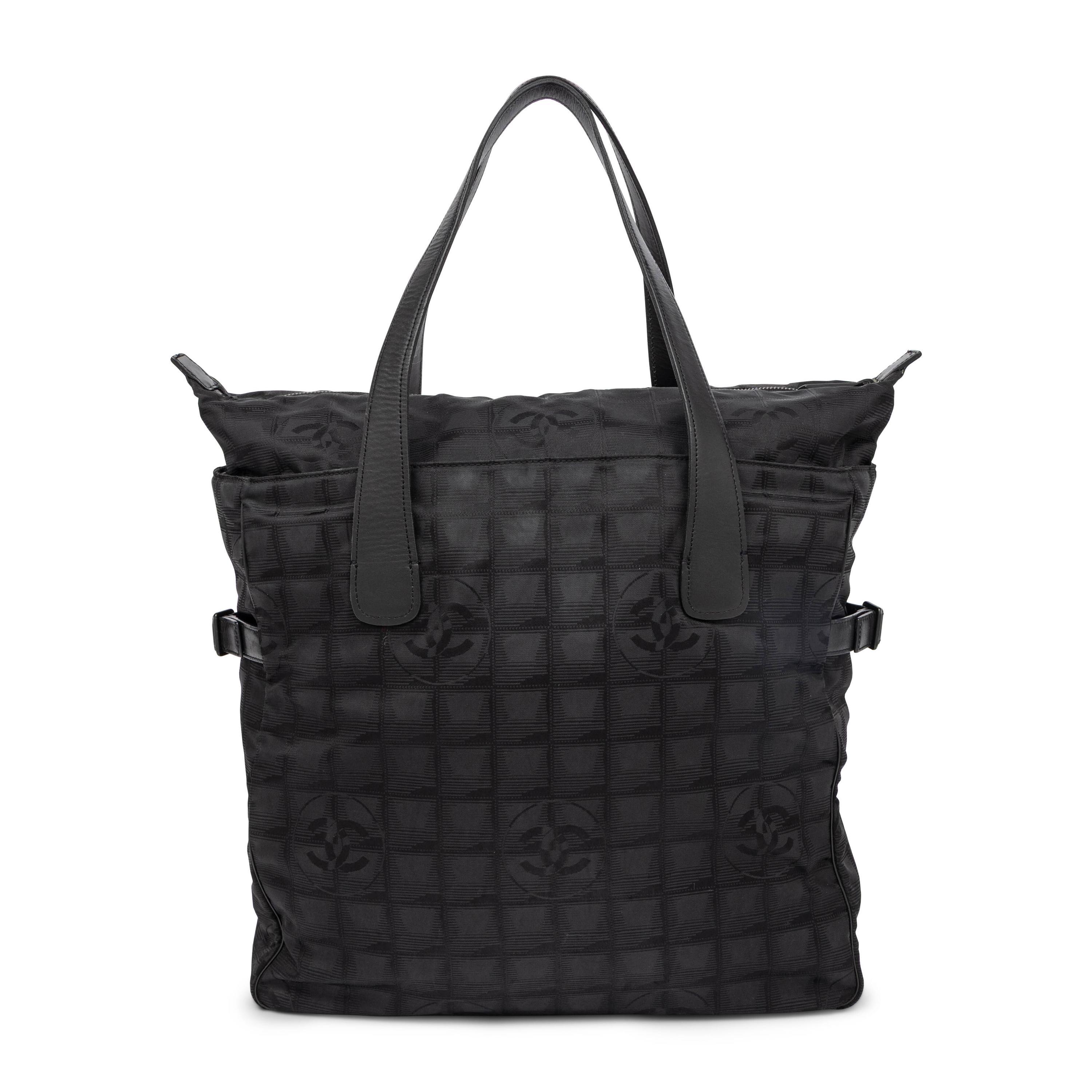 Chanel, Travel Ligne Tote in Black Nylon Jacquard