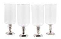 A Set of Four French Silver-Plate and Glass Photophores Height 14 inches. — 20TH CENTURY