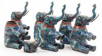 A Group of Six Chinese Cloisonne Animalier Censers Height 12 inches.