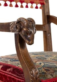 A Continental Carved Mahogany Side Chair
