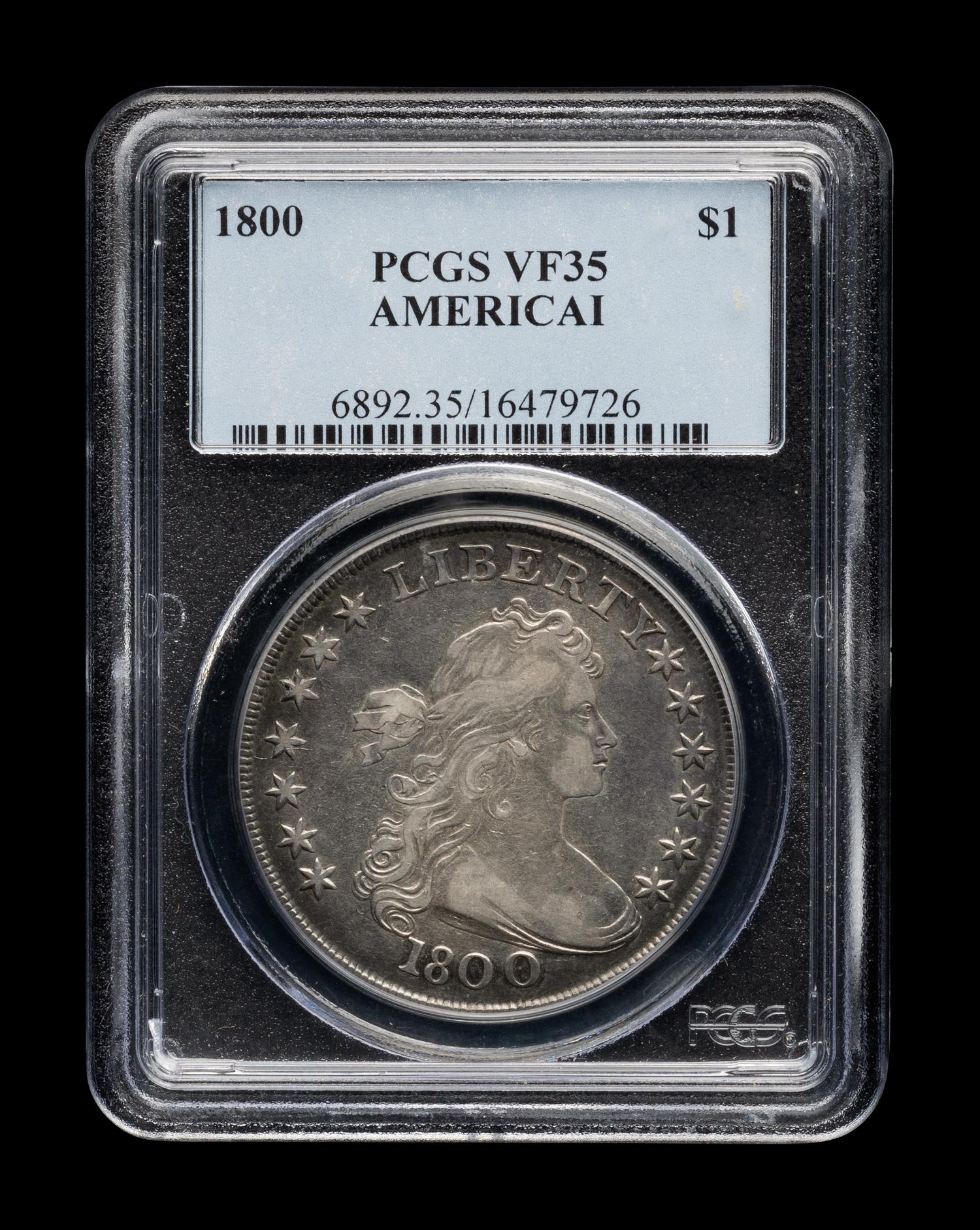 An 1800 Draped Bust $1 Coin (PCGS VF35)