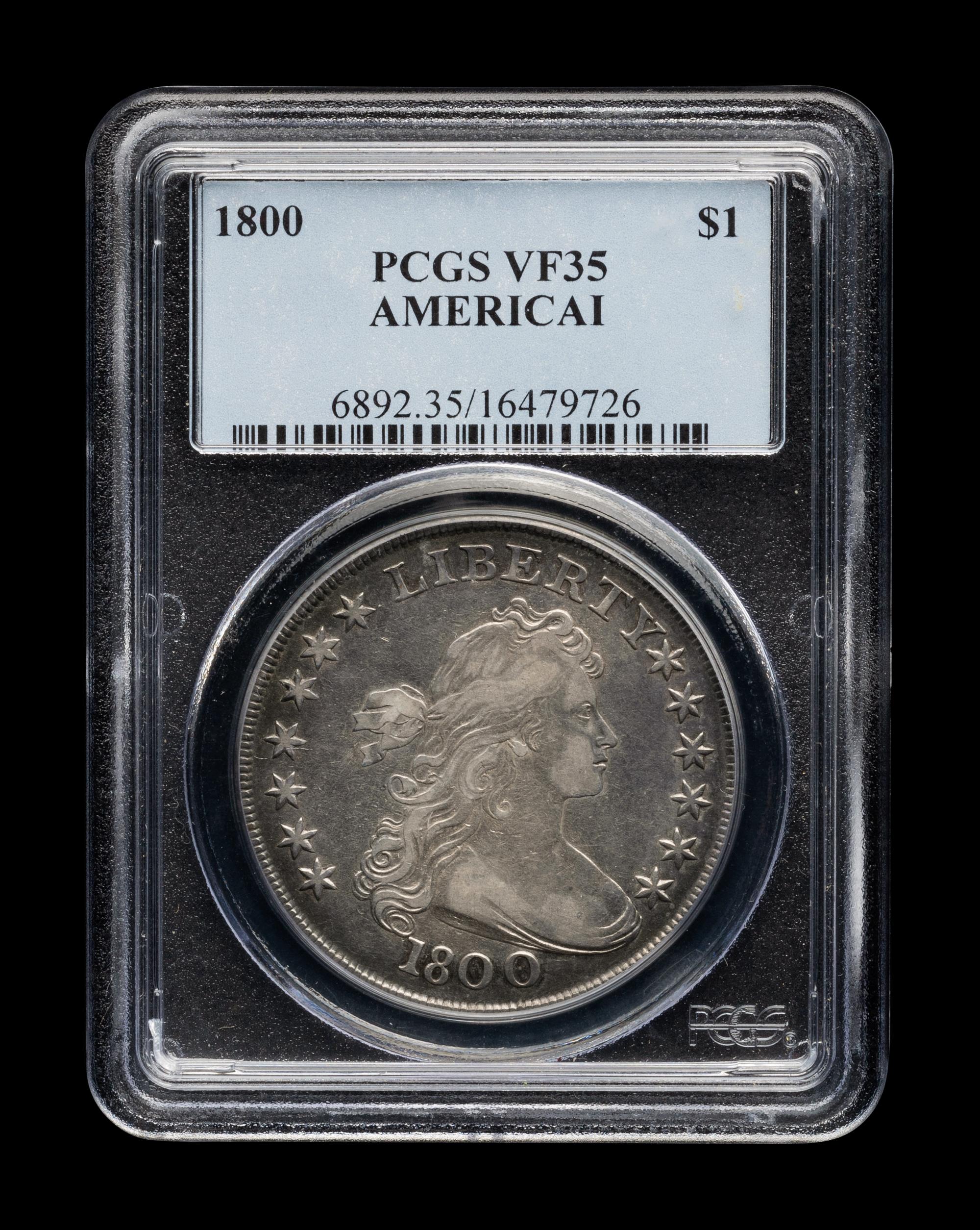 An 1800 Draped Bust $1 Coin (PCGS VF35)