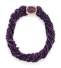 AMETHYST AND DIAMOND TORSADE NECKLACE