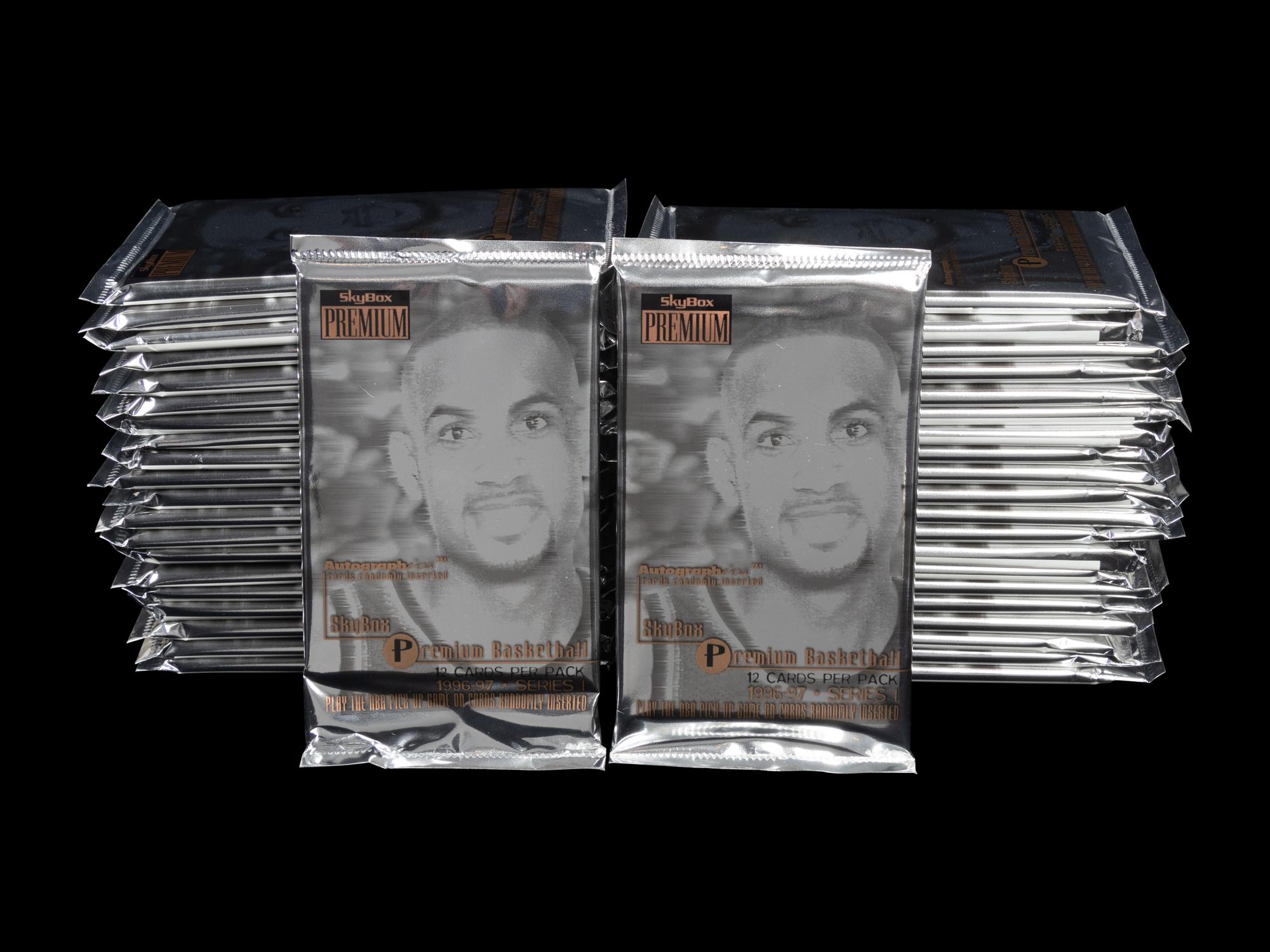 A Group of 42 Packs of 1996-97 Skybox Premium Series One Basketball Cards