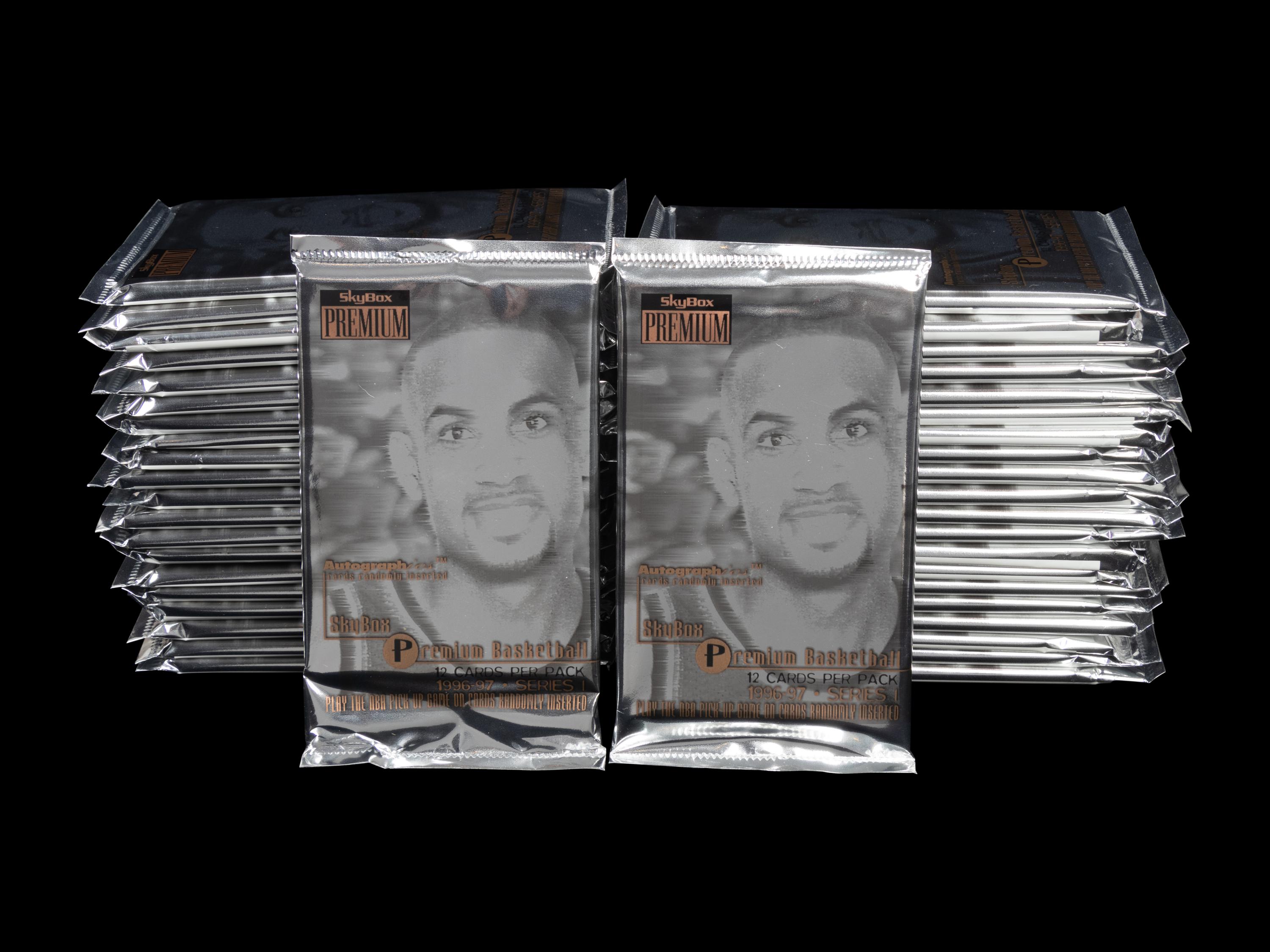 A Group of 42 Packs of 1996-97 Skybox Premium Series One Basketball Cards