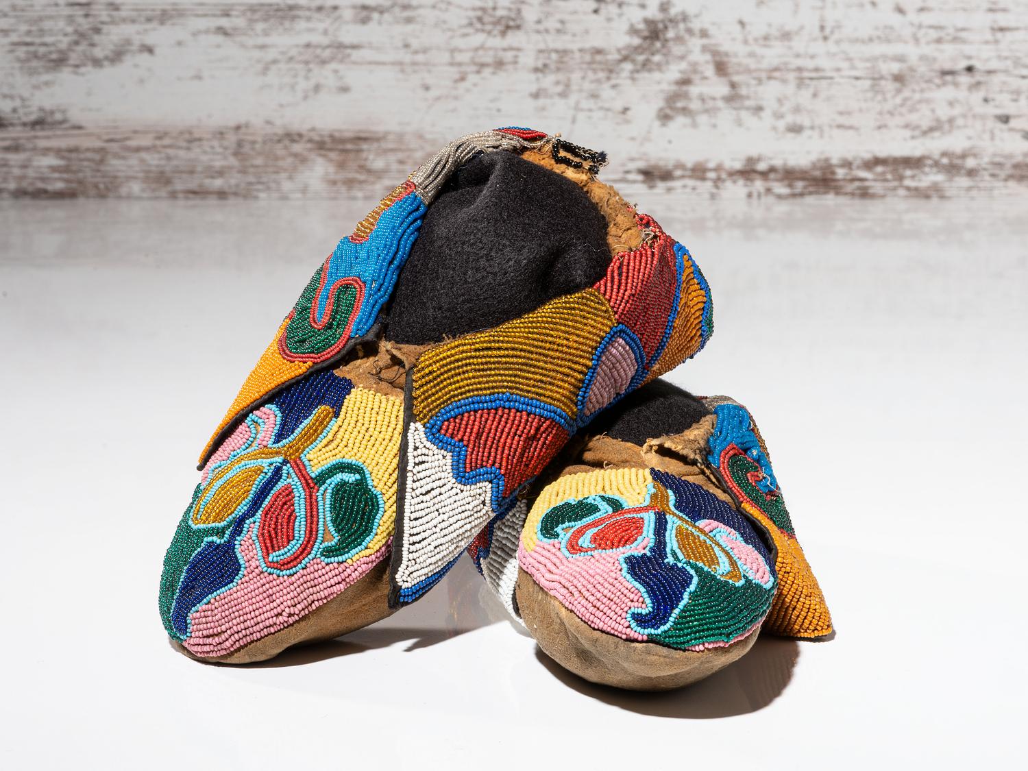Prairie Beaded Hide Moccasins