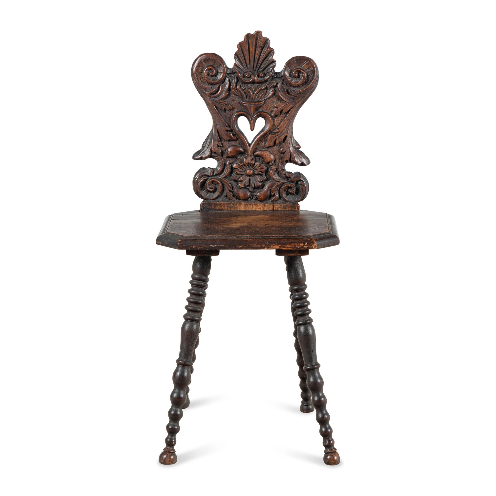 A German Carved Oak Side Chair