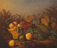 Margaretta Angelica Peale (American, 1795-1882) — Still Life with Basket of Fruit