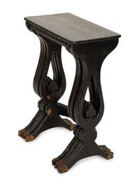 A Set of Four Victorian Chinoiserie Lacquered Nesting Tables