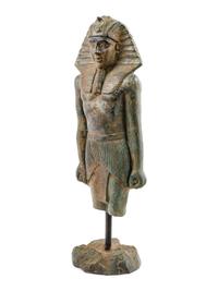An Egyptian Style Bronze Portrait Sculpture of a Pharaoh