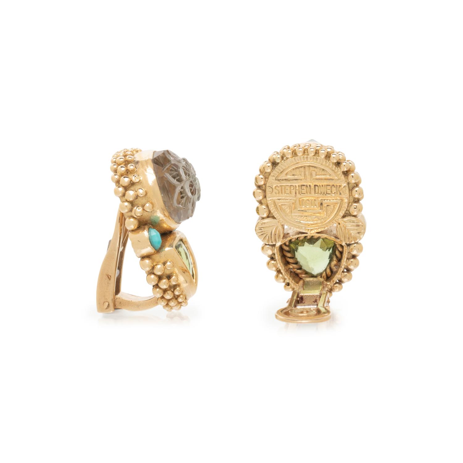 STEPHEN DWECK, MULTIGEM CLIP EARRINGS