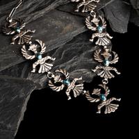 Horace Iule, Attributed (Zuni, 1901-1978) — Silver Knifewing and Persian Turquoise Necklace