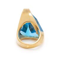 BLUE TOPAZ AND YELLOW GOLD RING