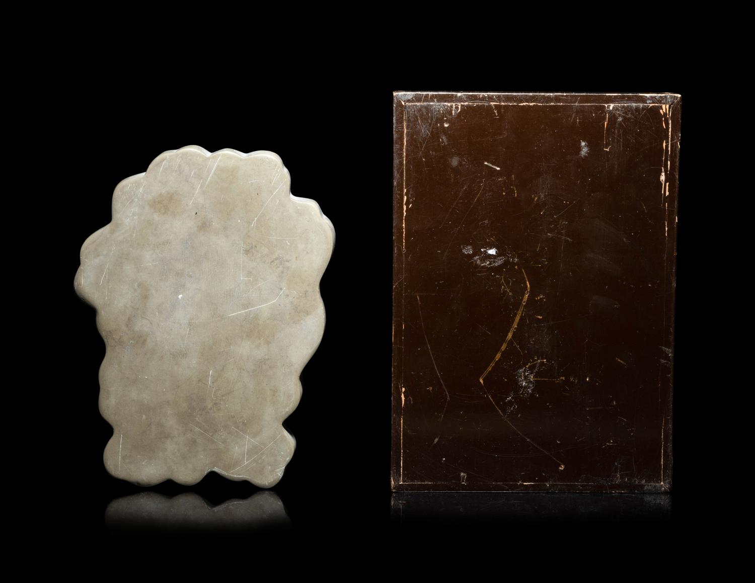 Two Chinese Carved Inkstones