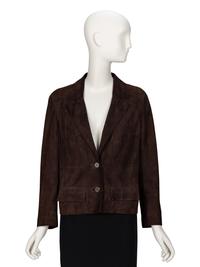 Chanel, Chocolate Brown Suede Jacket