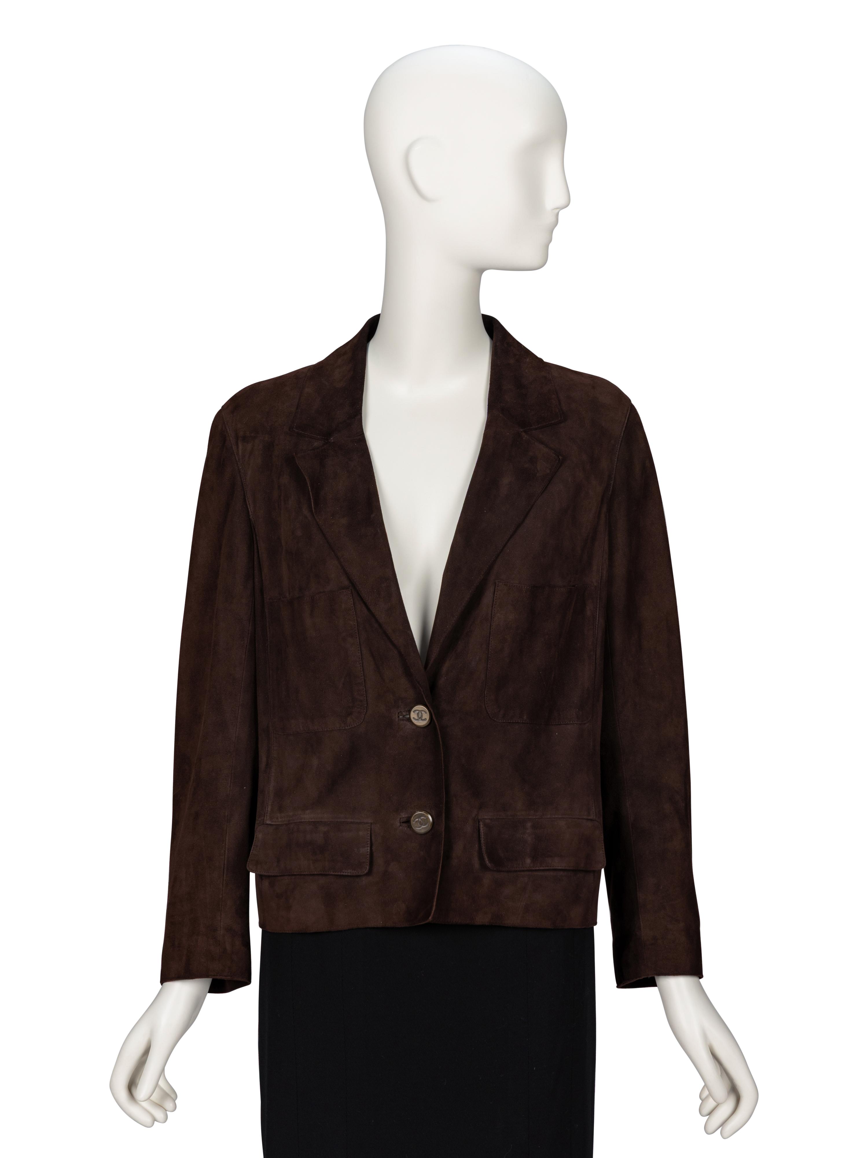 Chanel, Chocolate Brown Suede Jacket