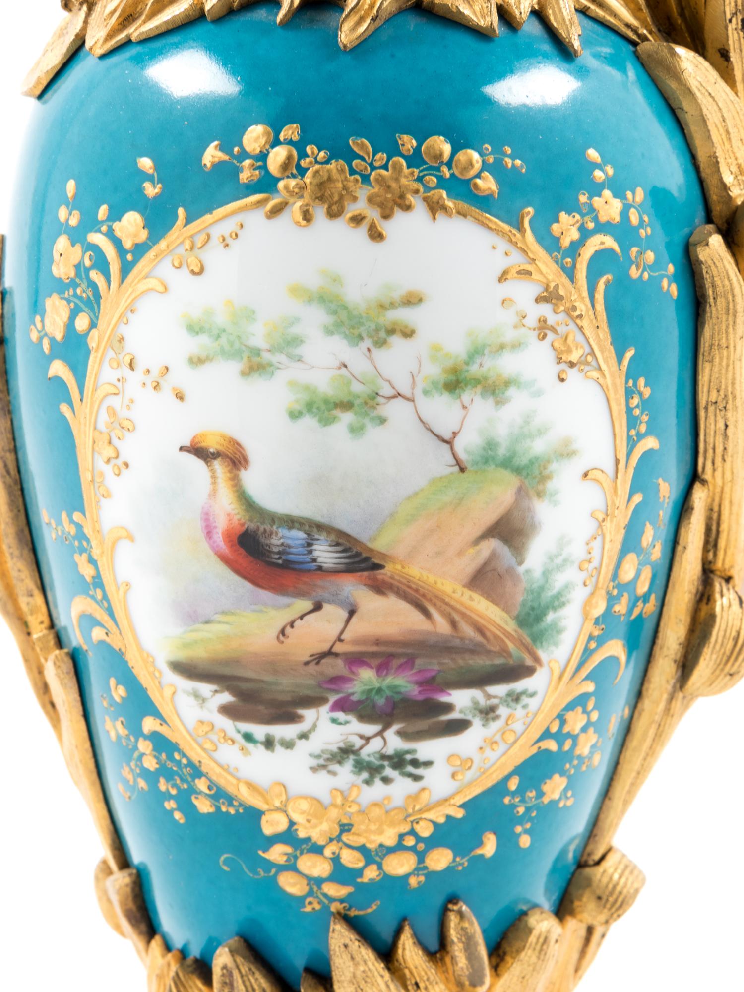 A Sèvres Style Gilt Bronze Mounted Porcelain Ewer