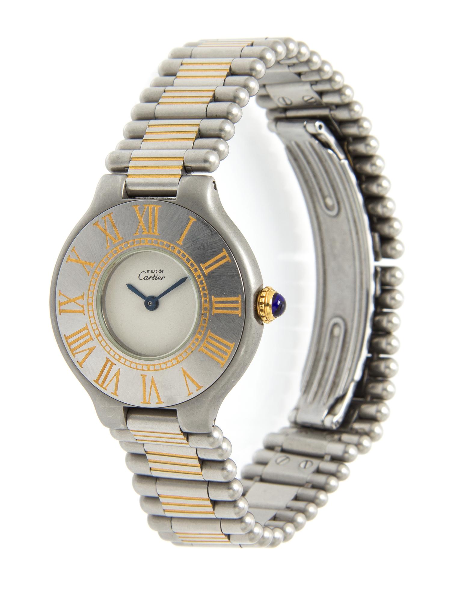 A Stainless Steel Wristwatch, Cartier,
