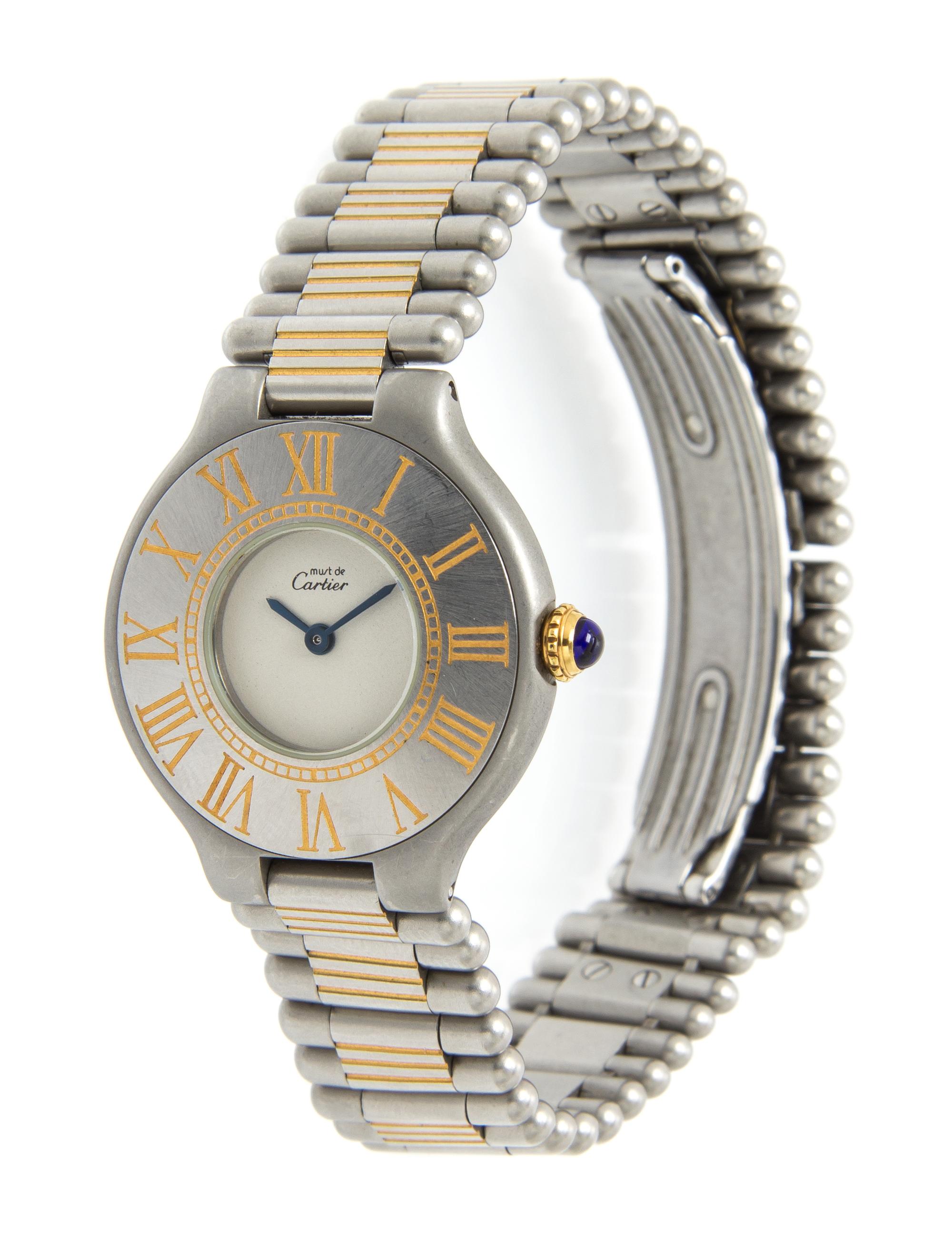 A Stainless Steel Wristwatch, Cartier,