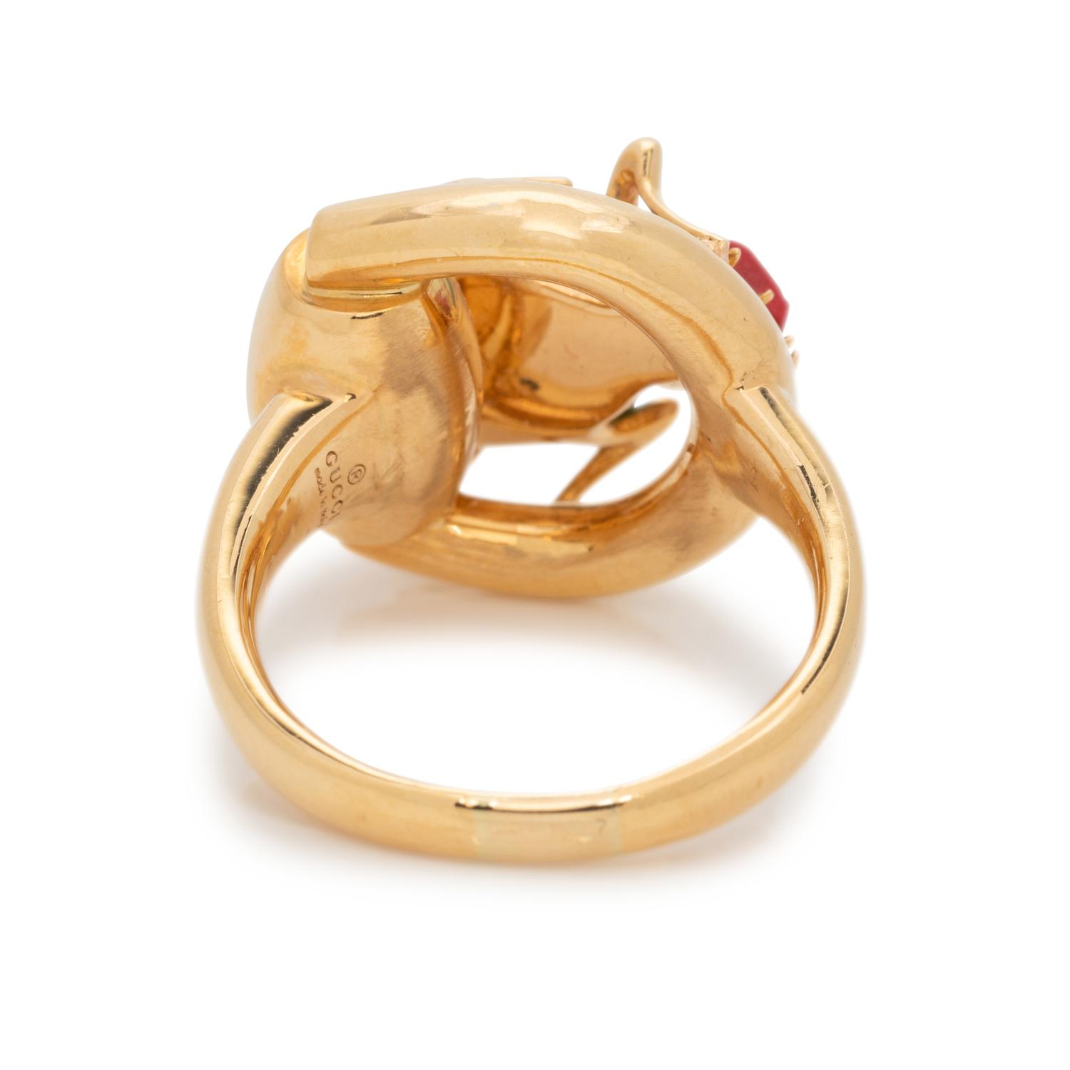 GUCCI, GEMSTONE AND DIAMOND BEETLE RING