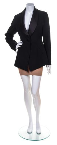 A Claude Montana Black Tuxedo Jacket,