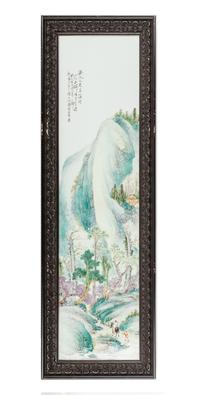 A Set of Four Famille Rose Porcelain 'Landscape' Plaques