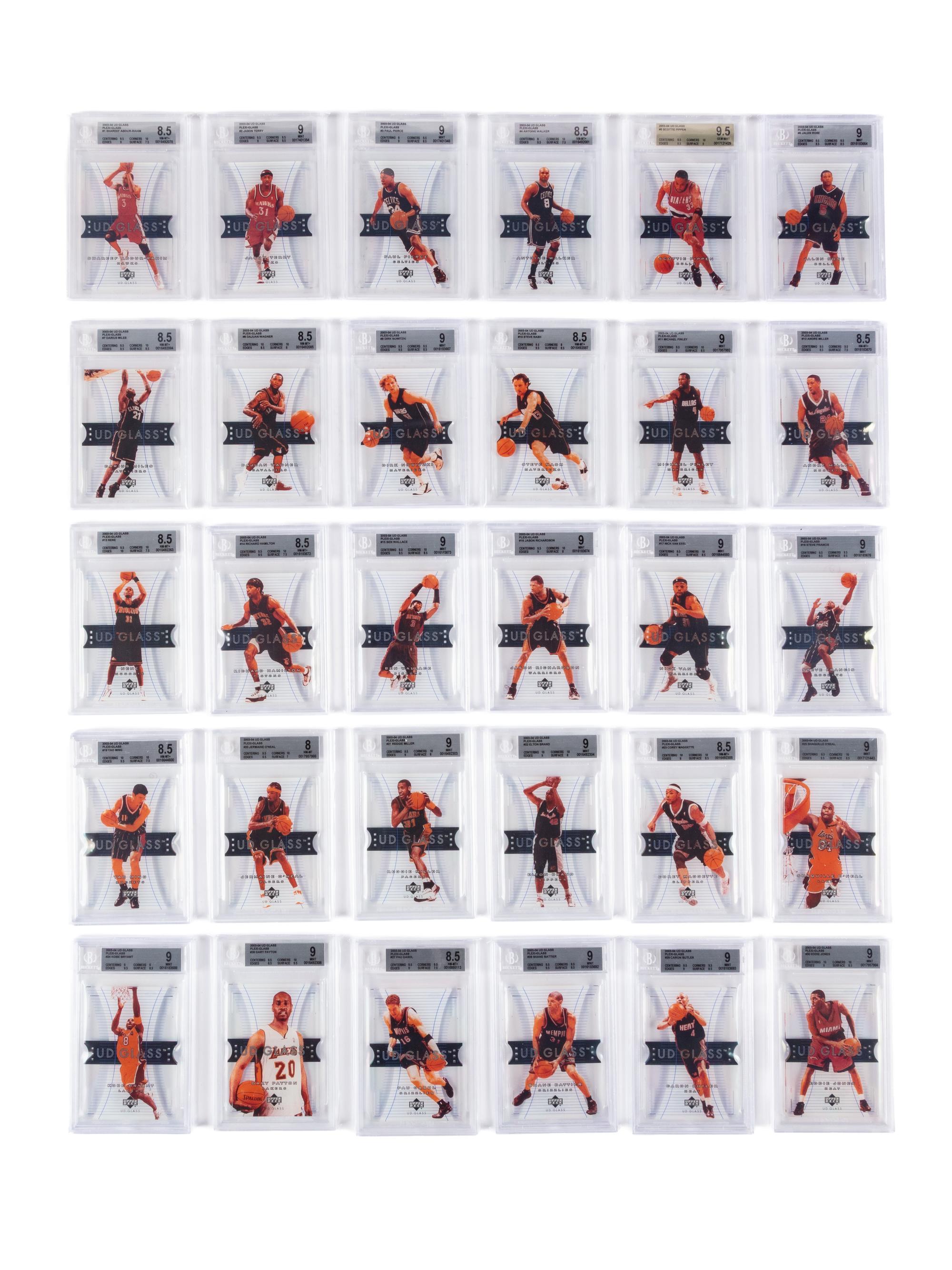 A Complete Set of 2003-04 Upper Deck BGS Graded Plexiglass Parallel Basketball Cards (60/60) With Glass Rookies (38/40) Including LeBron James Numbered Rookie Card