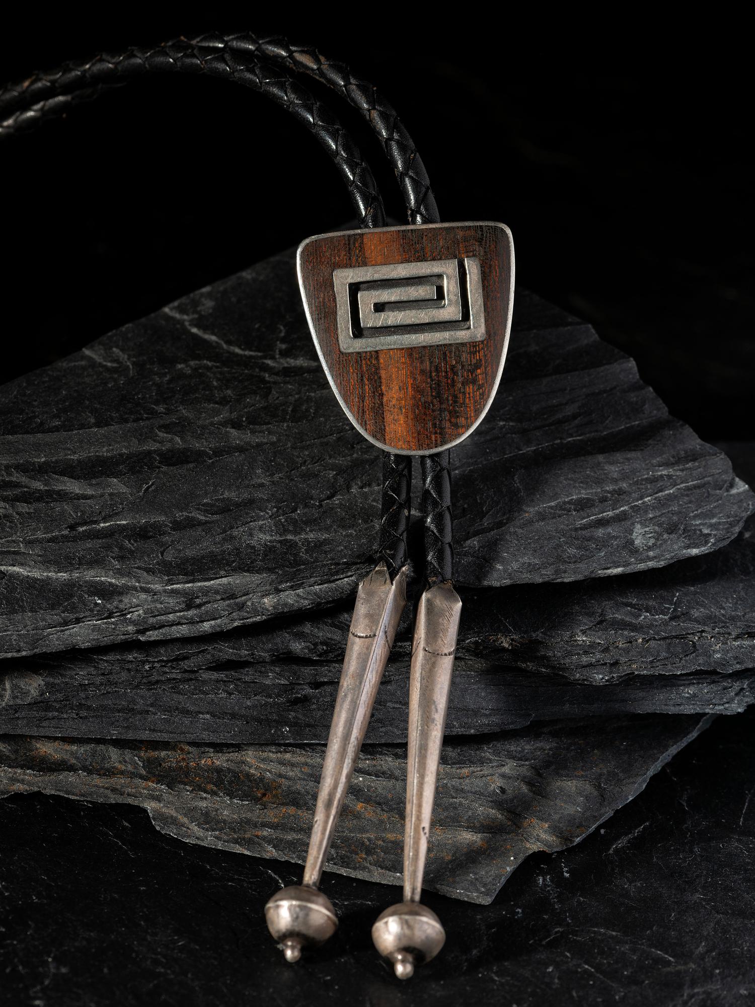 Sterling Silver and Ironwood Bolo Tie