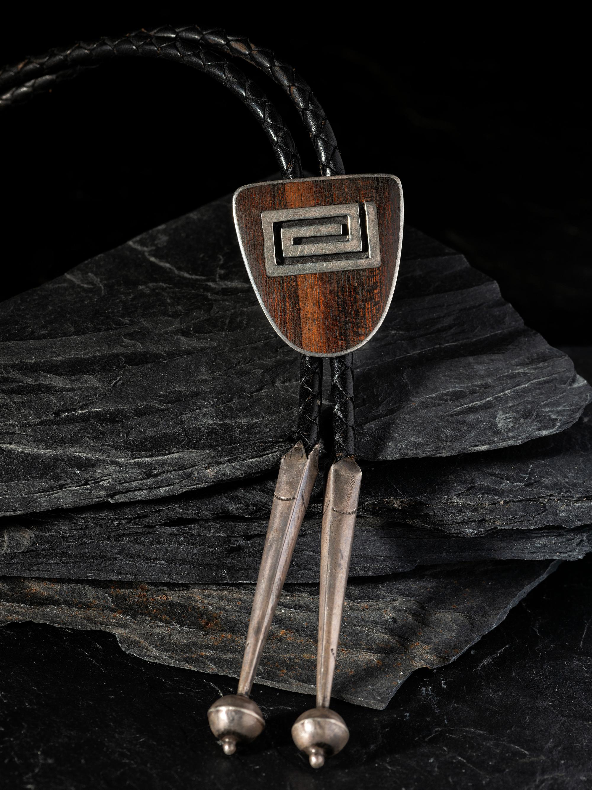 Sterling Silver and Ironwood Bolo Tie