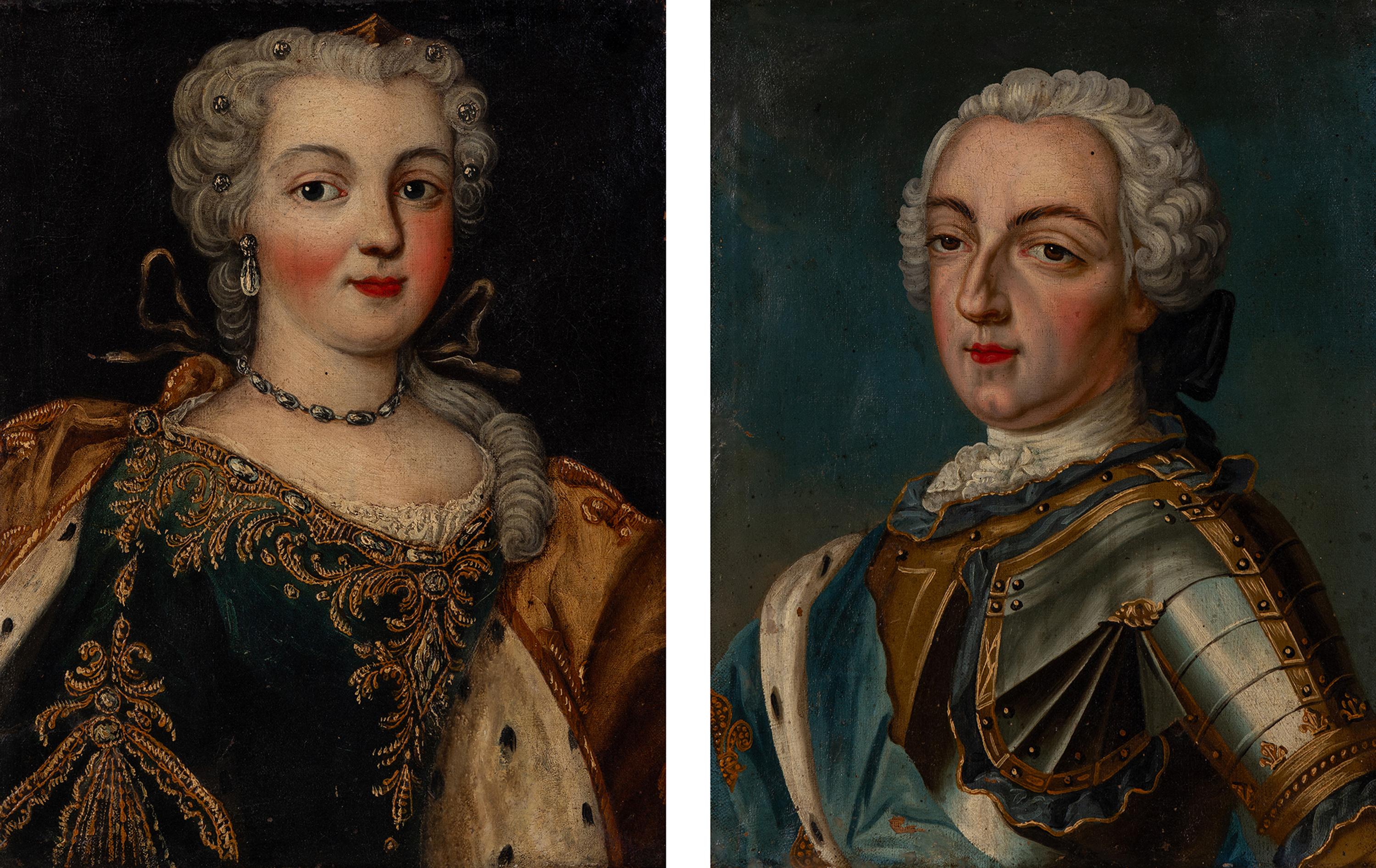 French School, 18th Century — Pair of Portraits