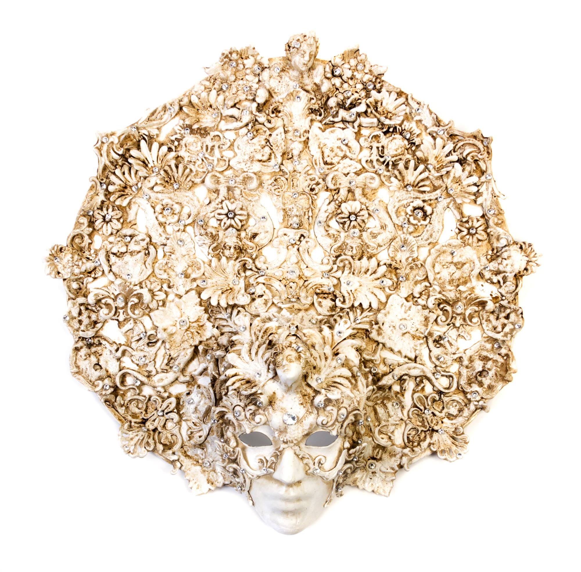 A Cast Plaster Mask Height 21 inches.