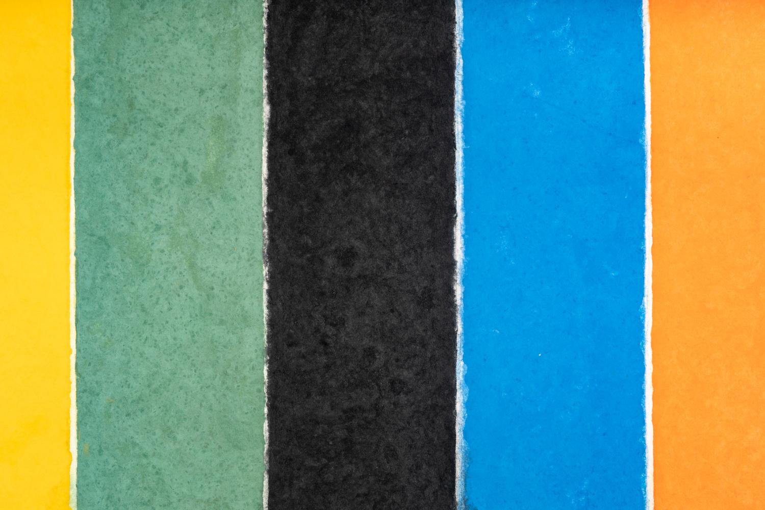 Colored Paper Image XIII (Yellow Green Black Blue Orange)