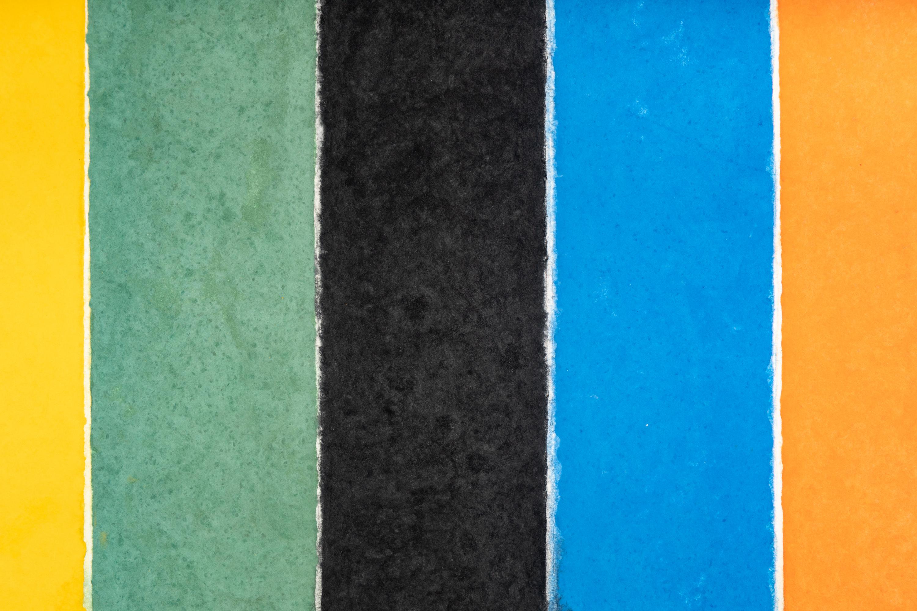 Colored Paper Image XIII (Yellow Green Black Blue Orange)